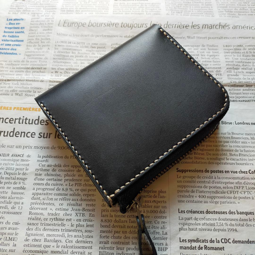 【わわ】栃木レザー　Ｌ字ファスナーウォレット　カードポケット増量