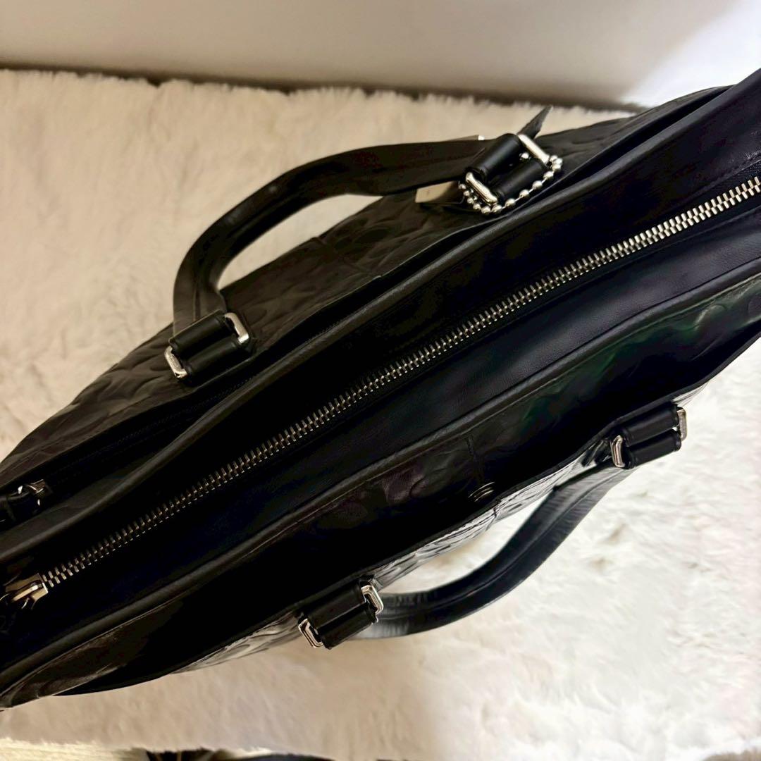 【美品】COACH コーチ70253 オプアートビジネスバッグ　2way A4