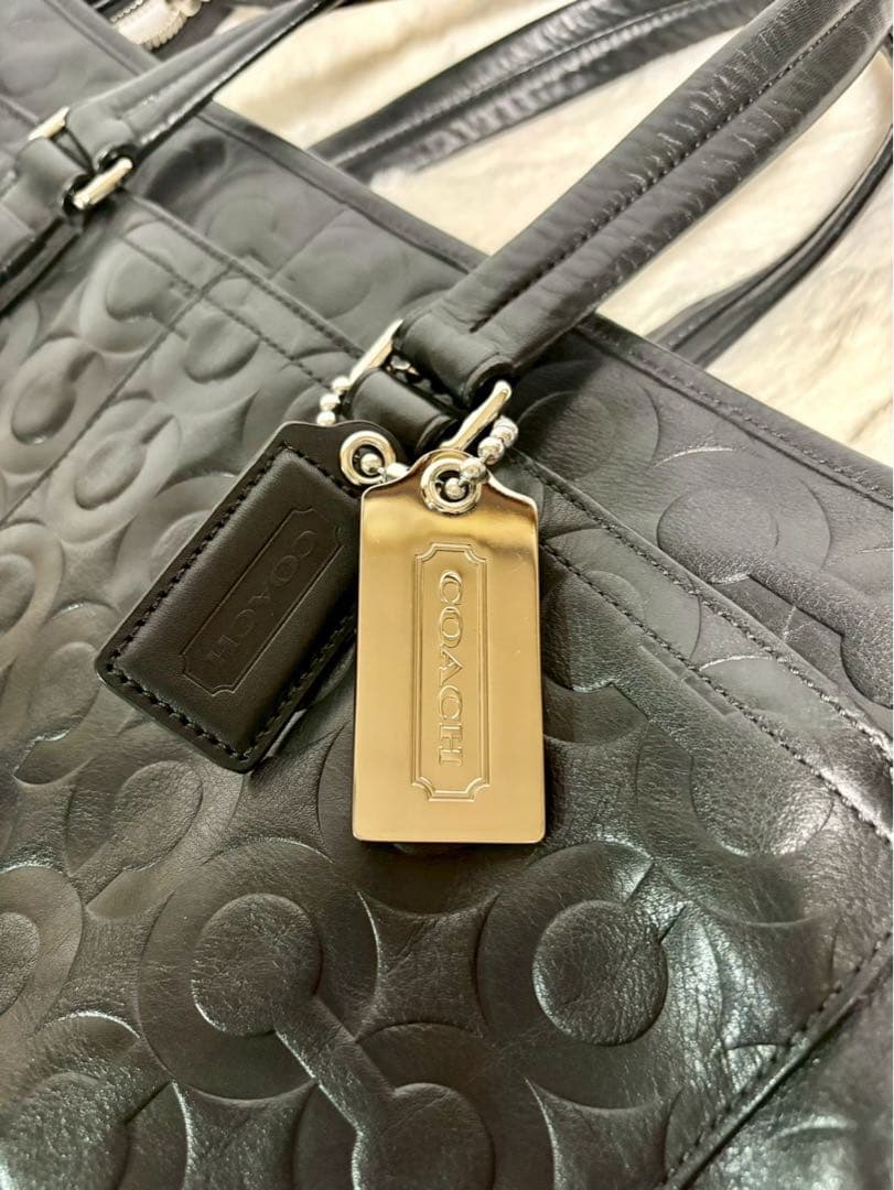 【美品】COACH コーチ70253 オプアートビジネスバッグ　2way A4