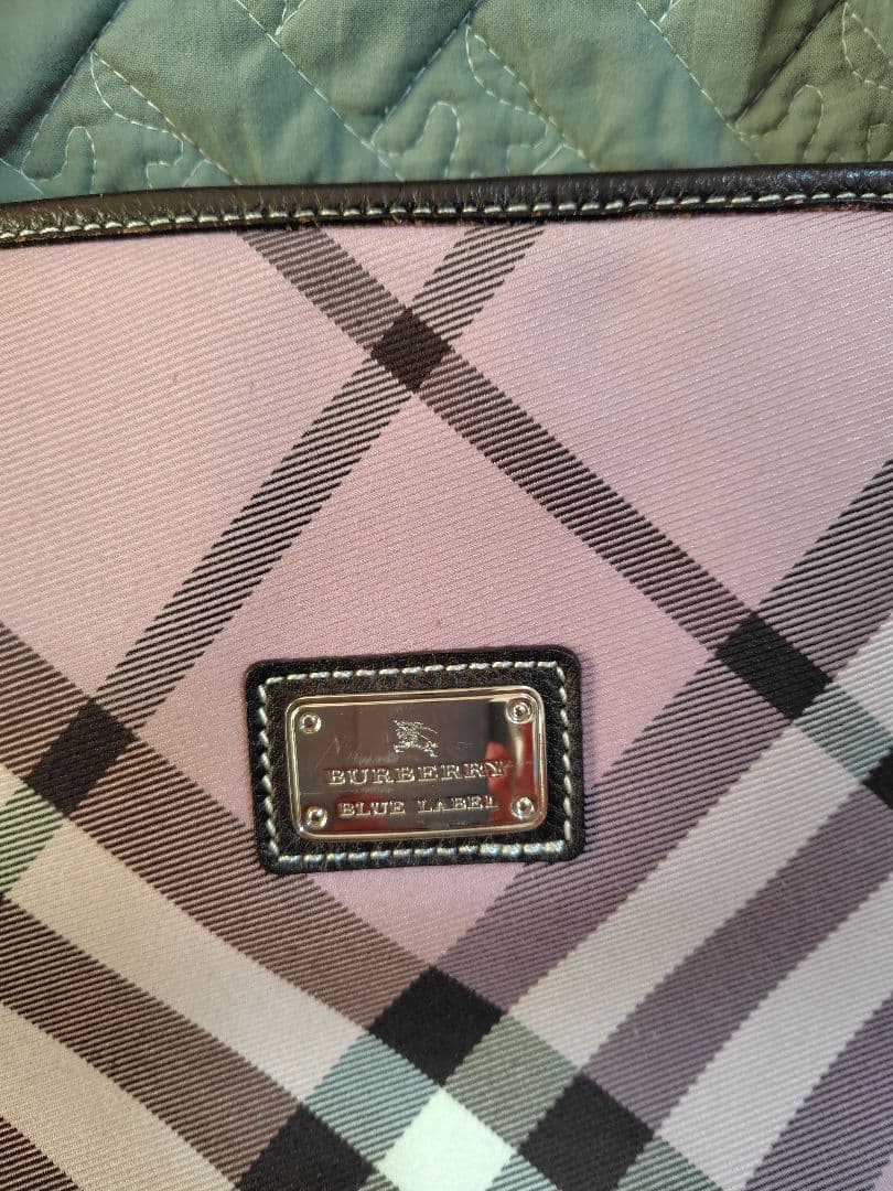 バーバリーブルーレーベル　BURBERRY ピンクノバチェック トートバッグ
