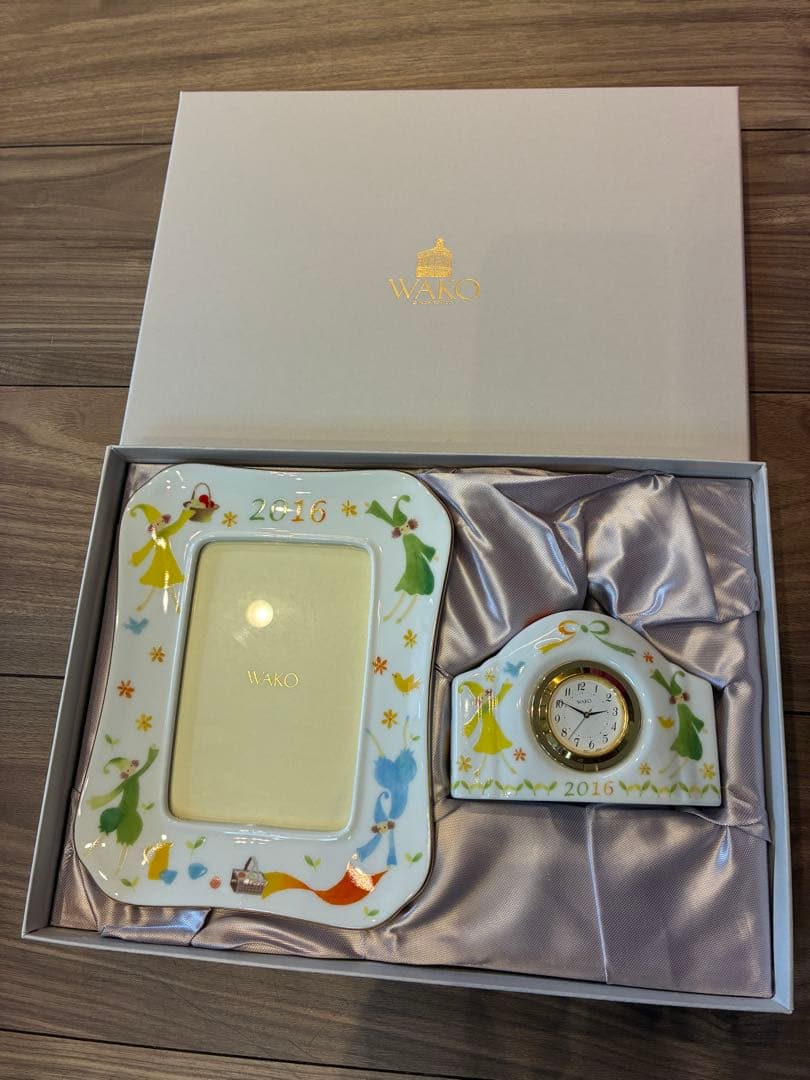 【和光】Wako 写真立て＆置き時計セット