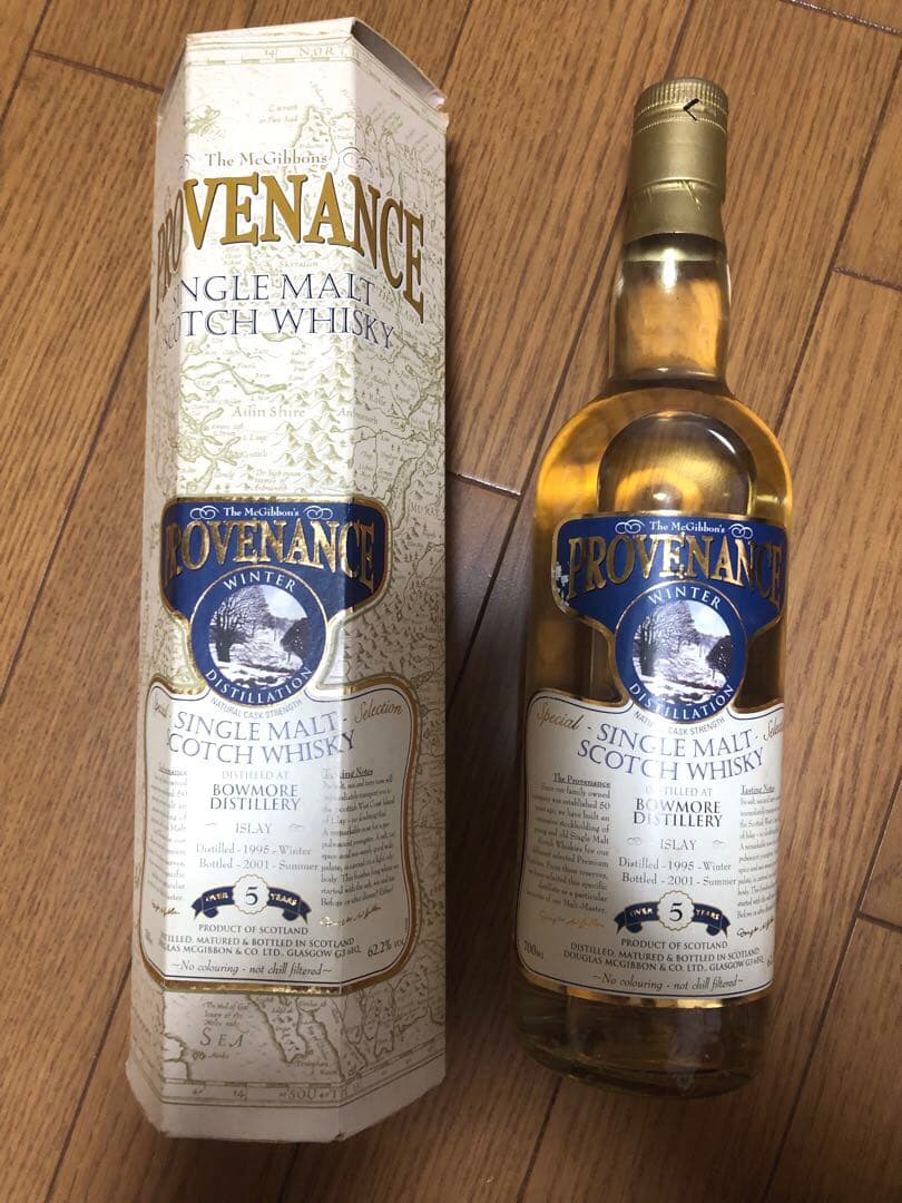 ボウモアPROVENANCE 1995-2001 5年 62.2%