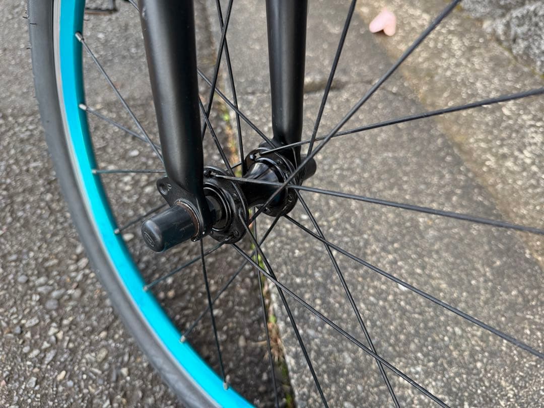 送料込みRENAULT 折りたたみ自転車 ブラック/ターコイズ