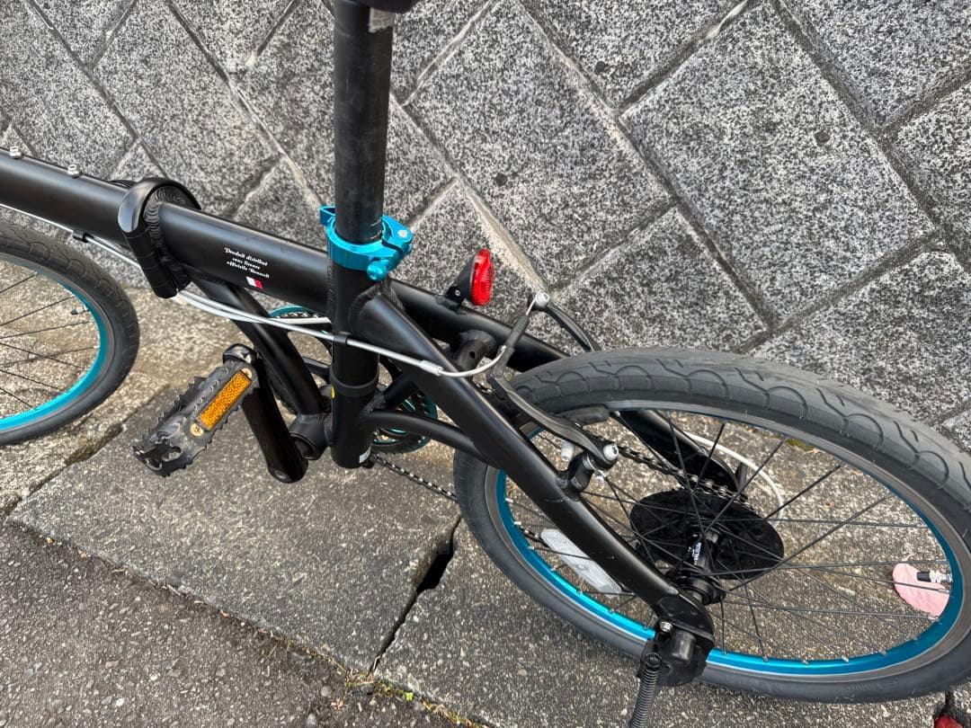 送料込みRENAULT 折りたたみ自転車 ブラック/ターコイズ