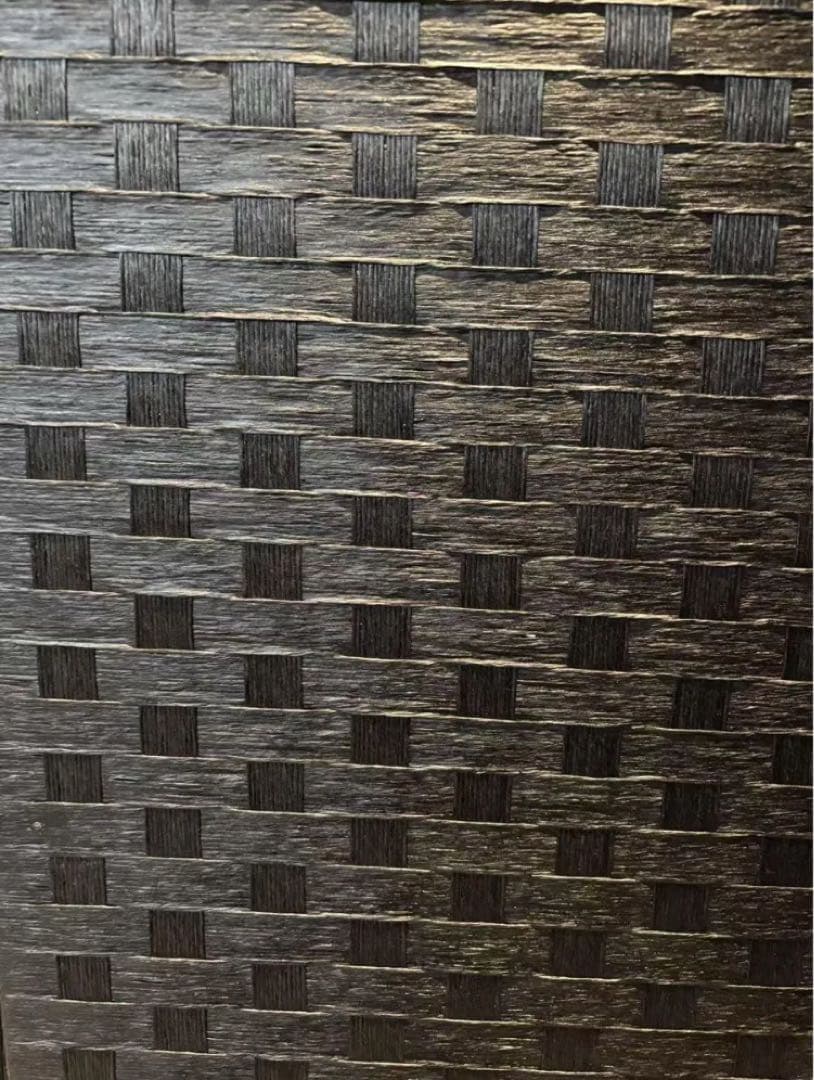 パーテーション4連 ブラックW178xH180cm 間仕切り 折り畳み 編み込み