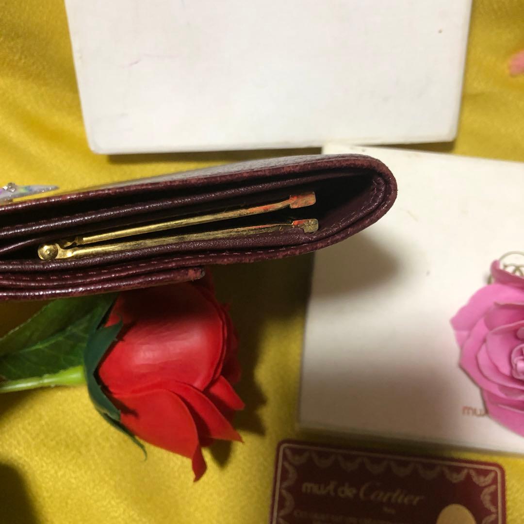 must de Cartier 三つ折り財布 ダークブラウン