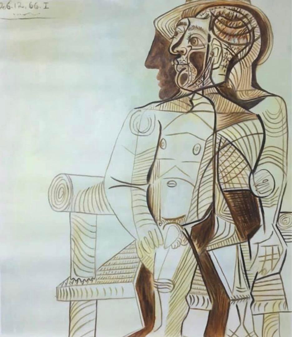 肉筆☆油絵☆F20号『自画像』ピカソ/模写