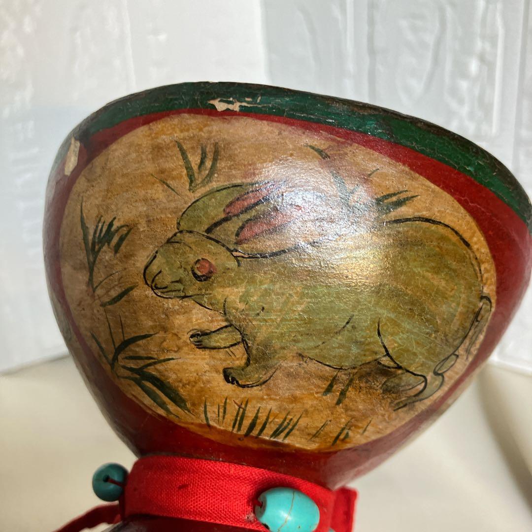 小太鼓 中国 骨董 干支 動物 太鼓 打楽器 アンティーク