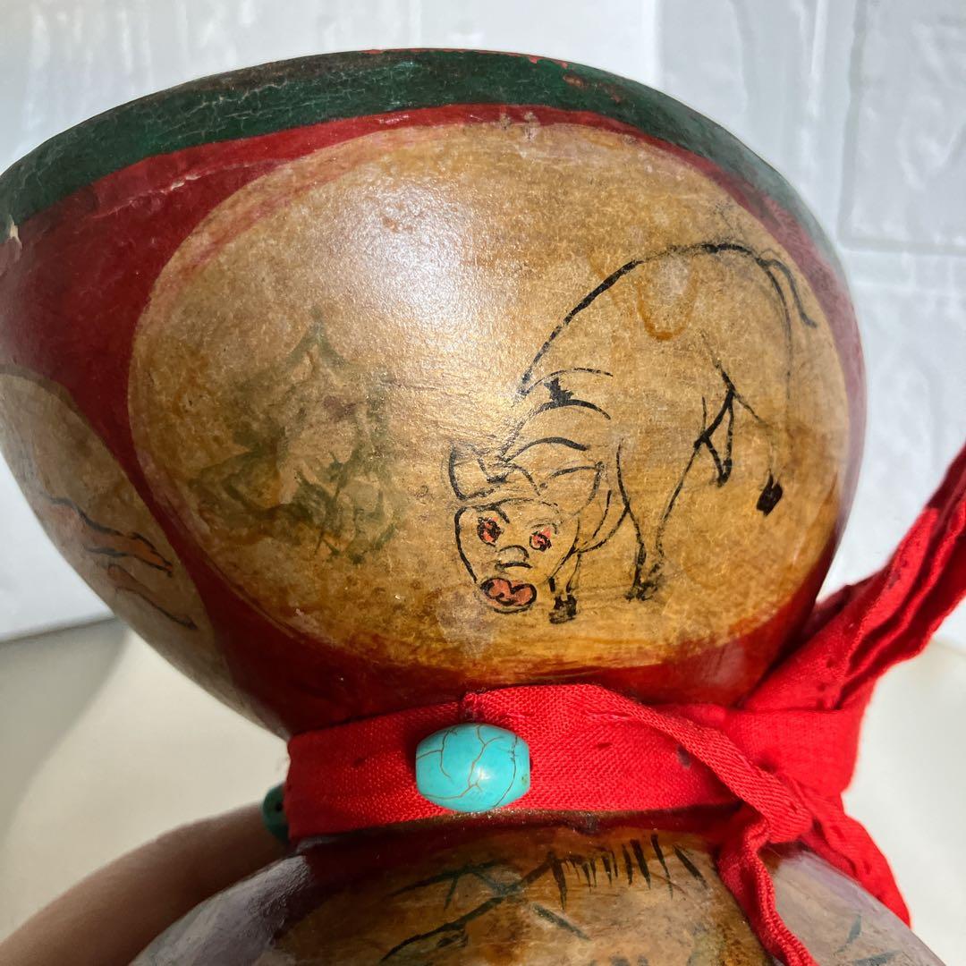 小太鼓 中国 骨董 干支 動物 太鼓 打楽器 アンティーク