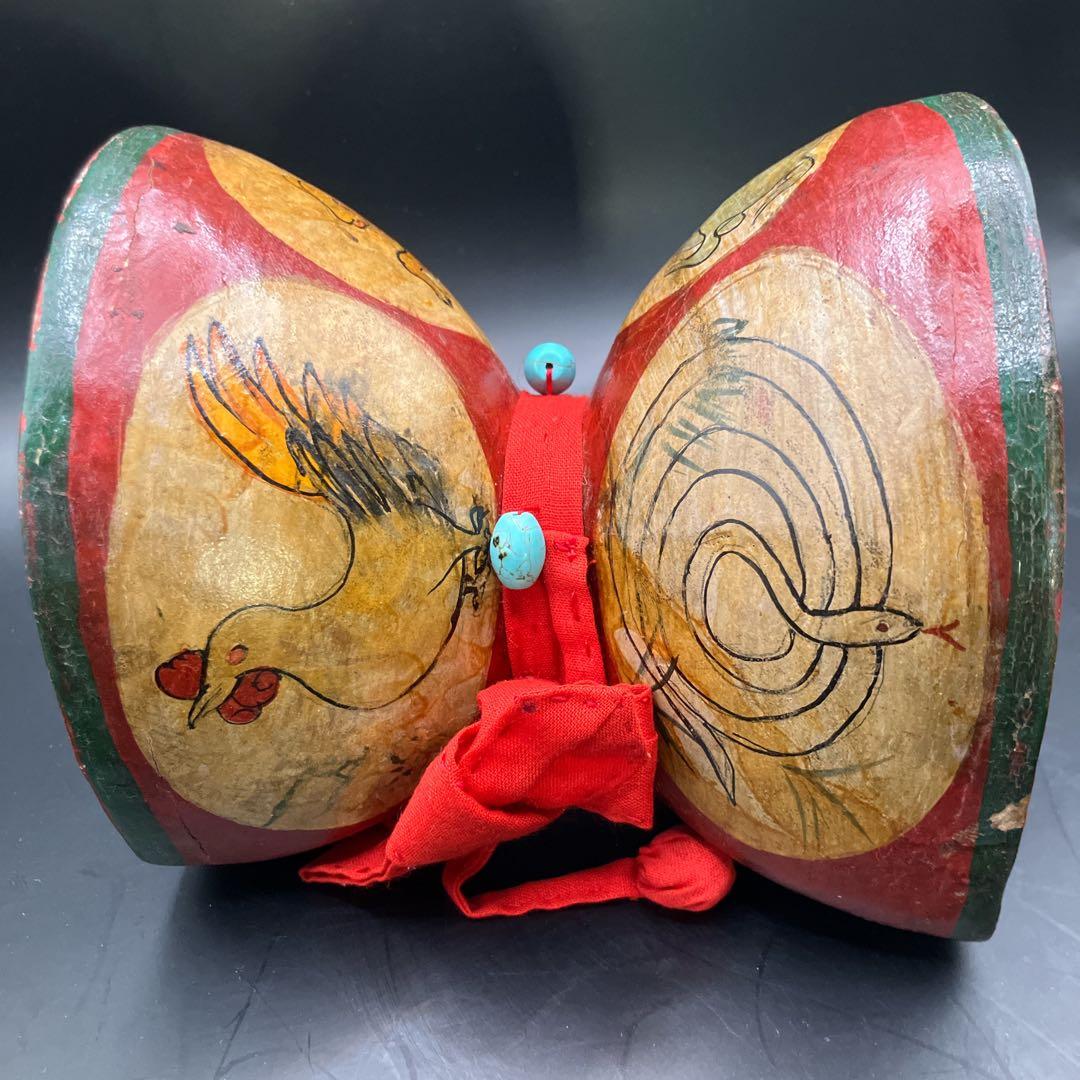 小太鼓 中国 骨董 干支 動物 太鼓 打楽器 アンティーク