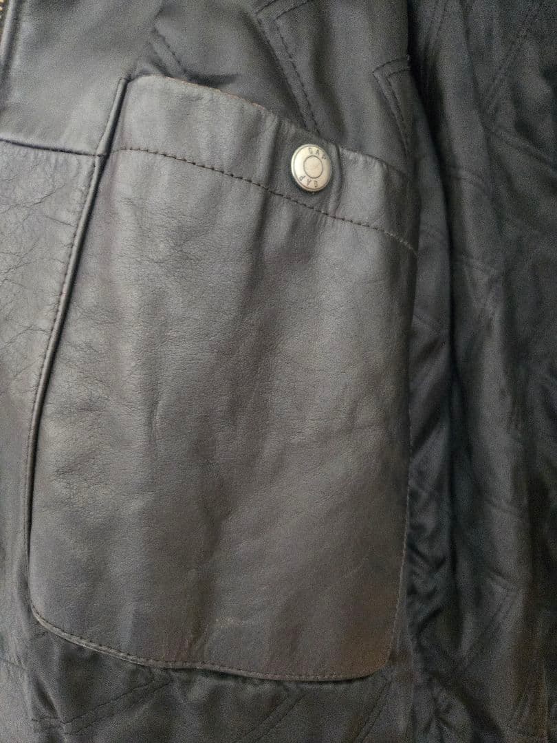 90s00s OLD GAP オールドギャップ レザージャケット カーコート 黒