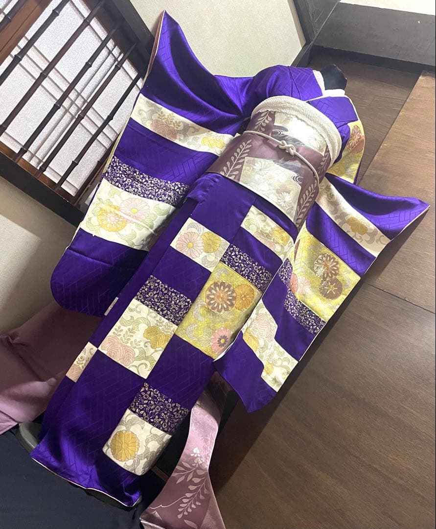 振袖フルセット6点特価サイズS〜M金駒刺繍　正絹　売り切り終了