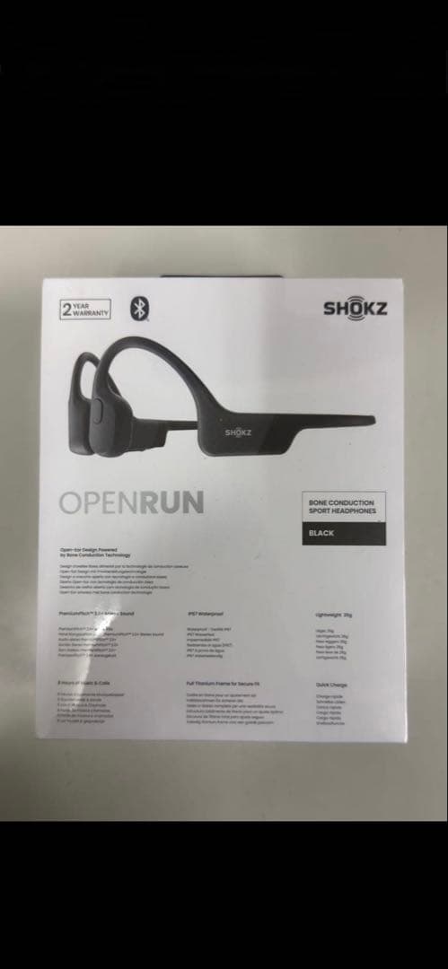 新品・未開封SHOKZ OPENRUN 骨伝導イヤホン ブラック