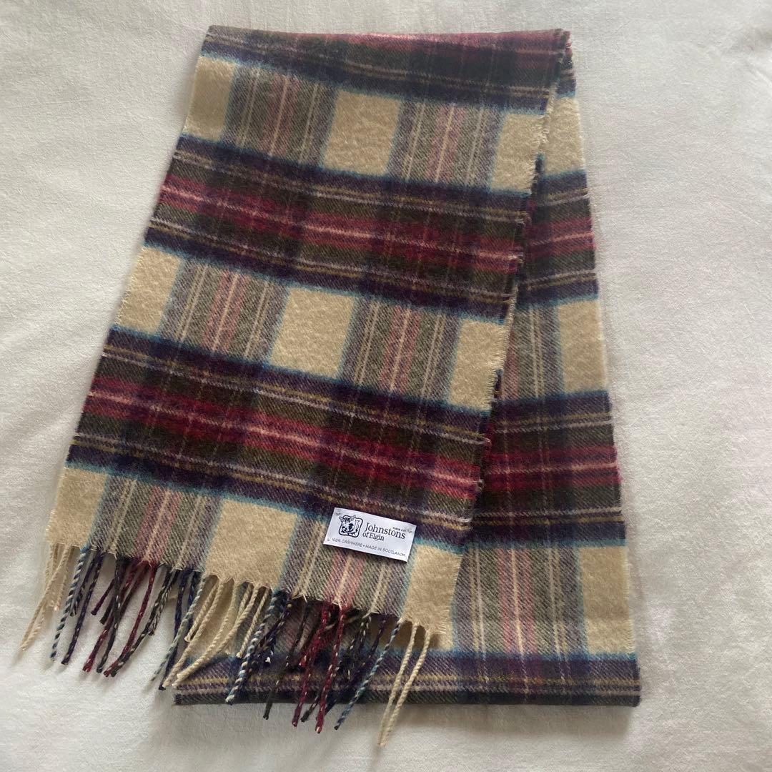 Johnstons of Elgin カシミヤ　マフラー チェック柄