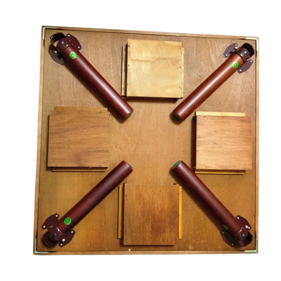 光工芸社　折りたたみ木製麻雀卓　麻雀牌（竹背）セット　昭和レトロ　ヴィンテージ