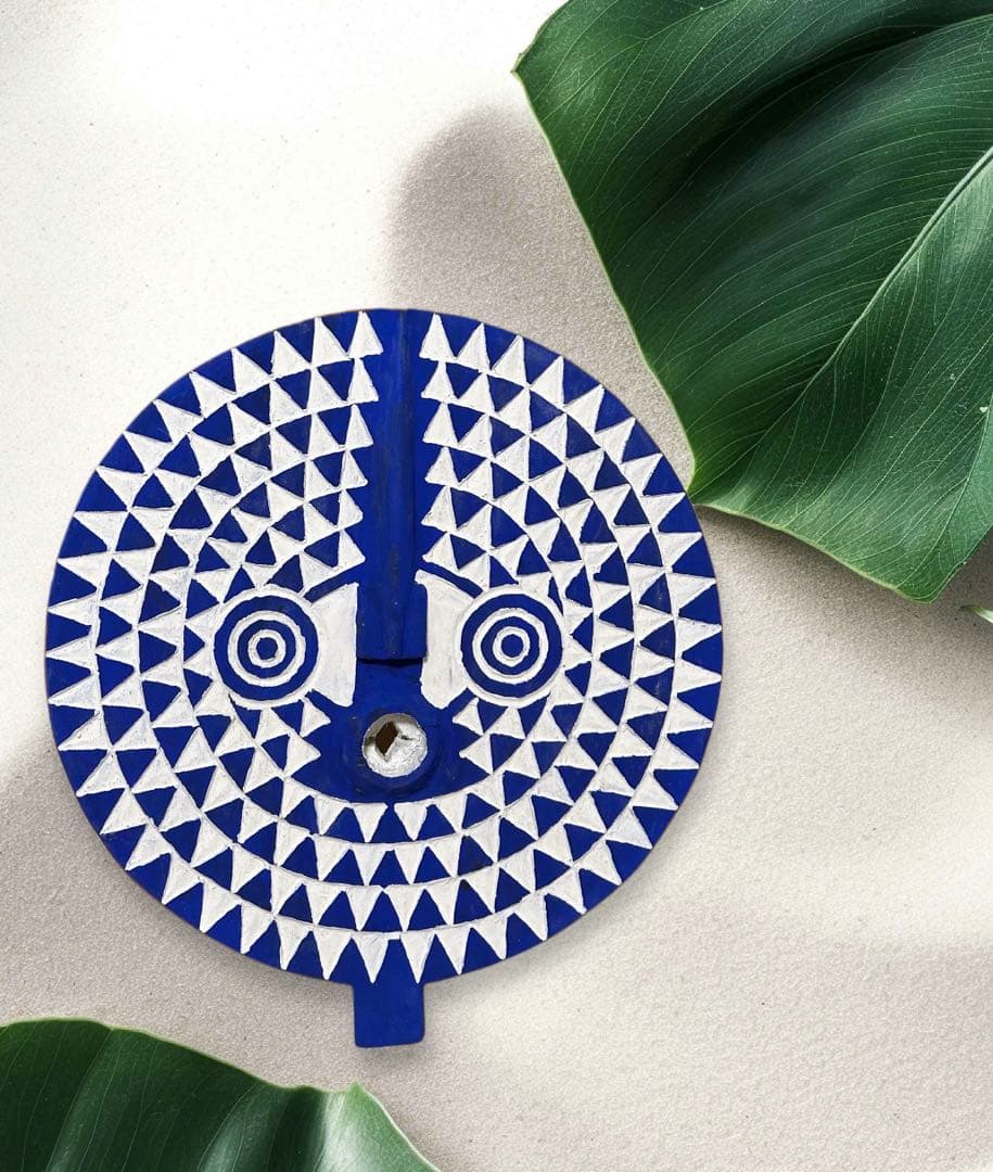 アフリカ 青い太陽　ブワ族 サンマスク（ブルキナファソ）木彫り 仮面 50㎝