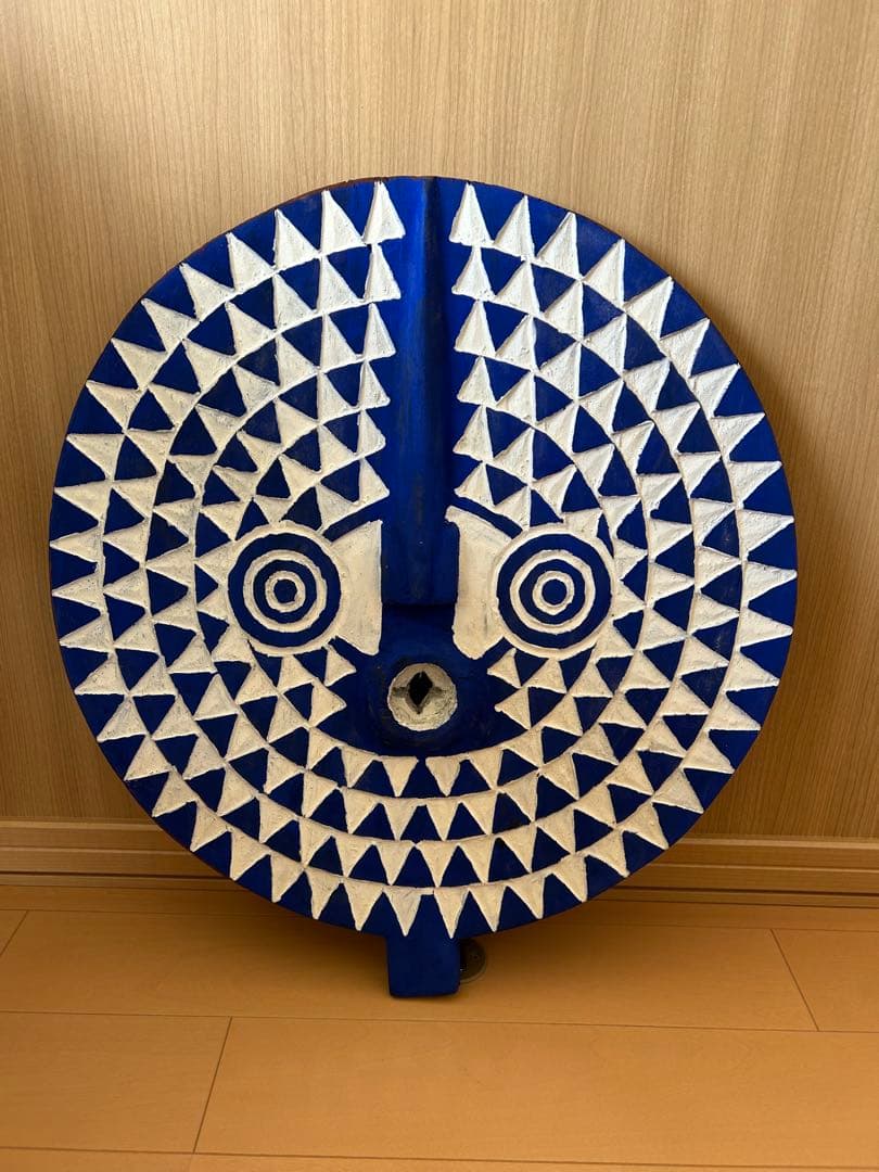 アフリカ 青い太陽　ブワ族 サンマスク（ブルキナファソ）木彫り 仮面 50㎝