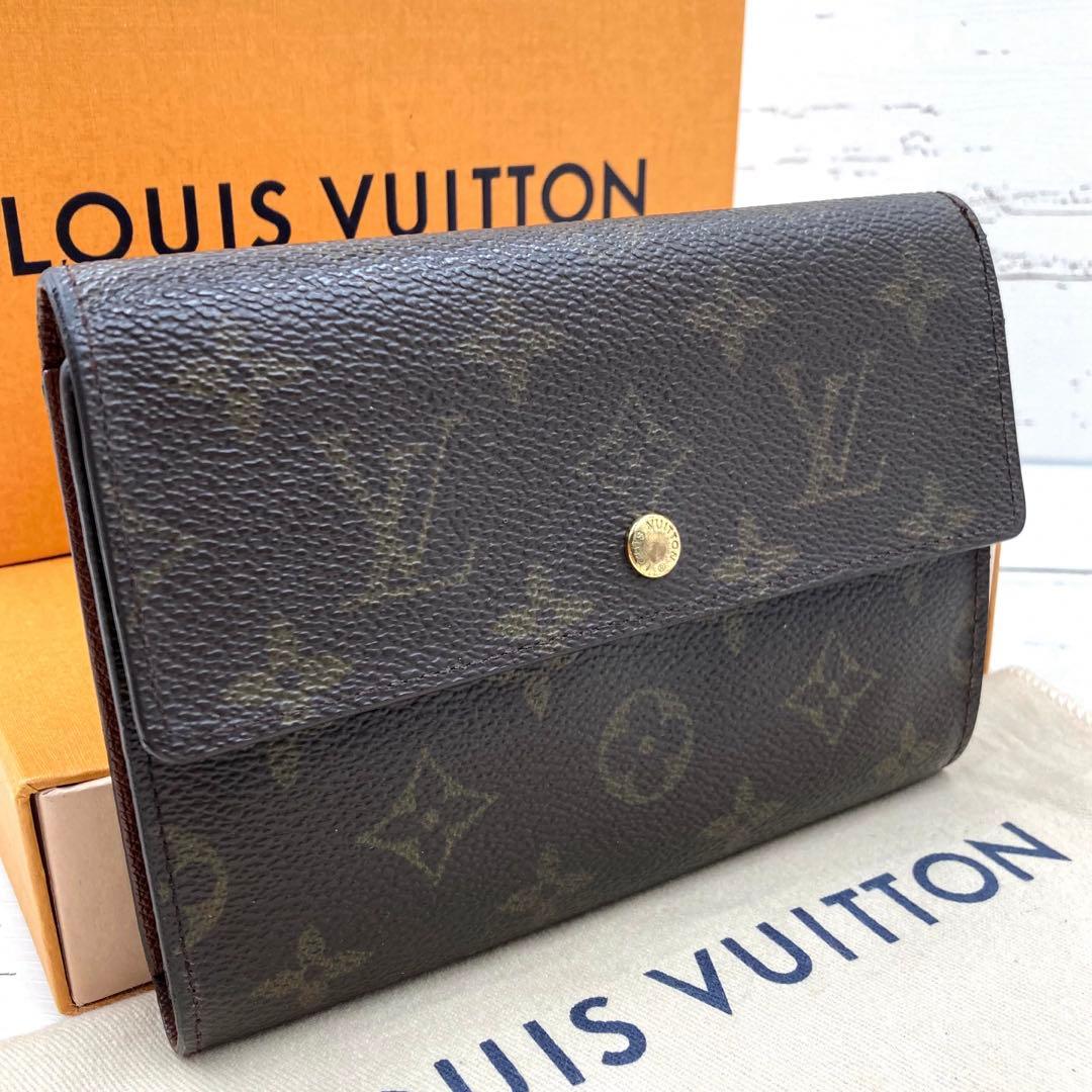 ルイヴィトン モノグラム ポルトトレゾール エテュイ シェキエ 三つ折り財布