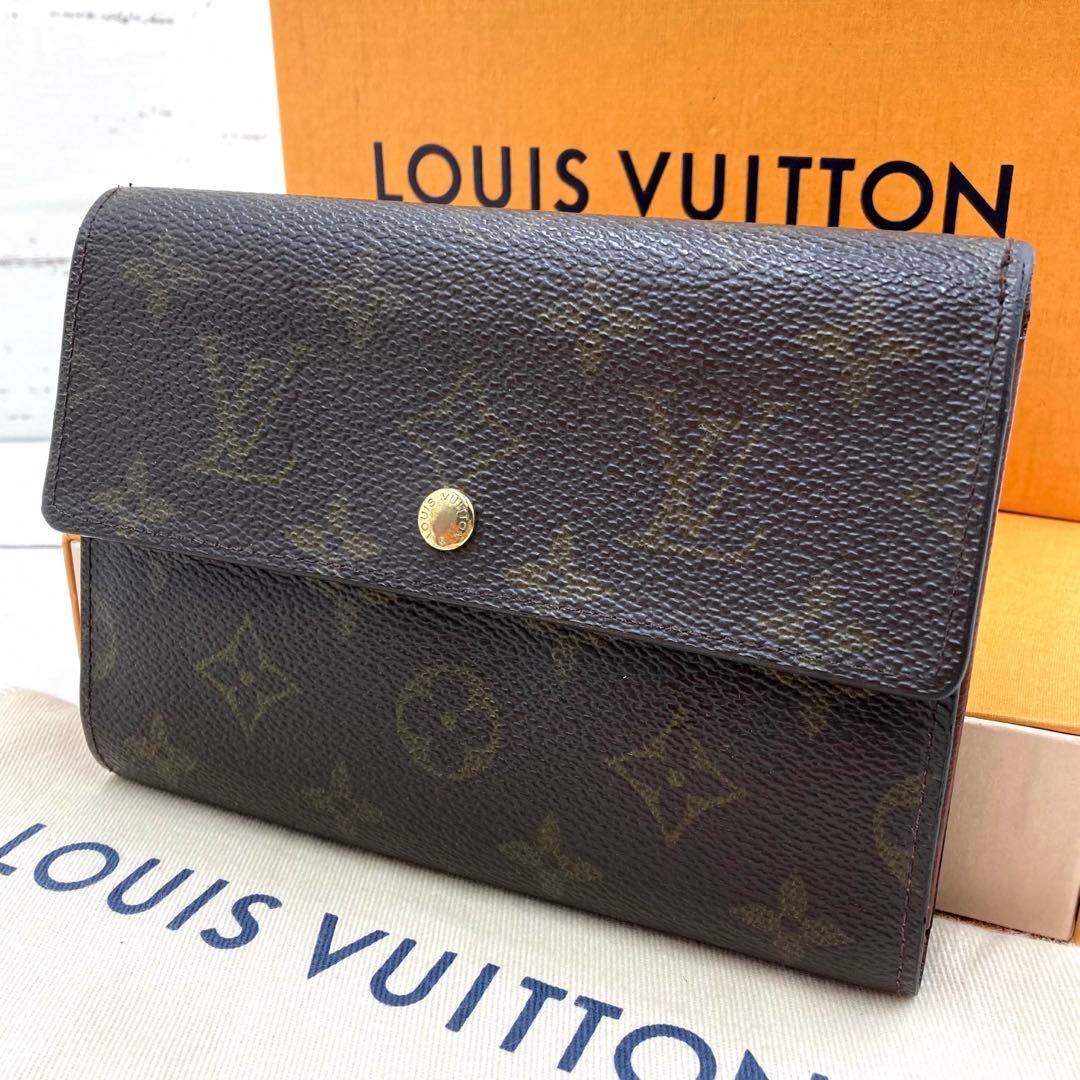 ルイヴィトン モノグラム ポルトトレゾール エテュイ シェキエ 三つ折り財布