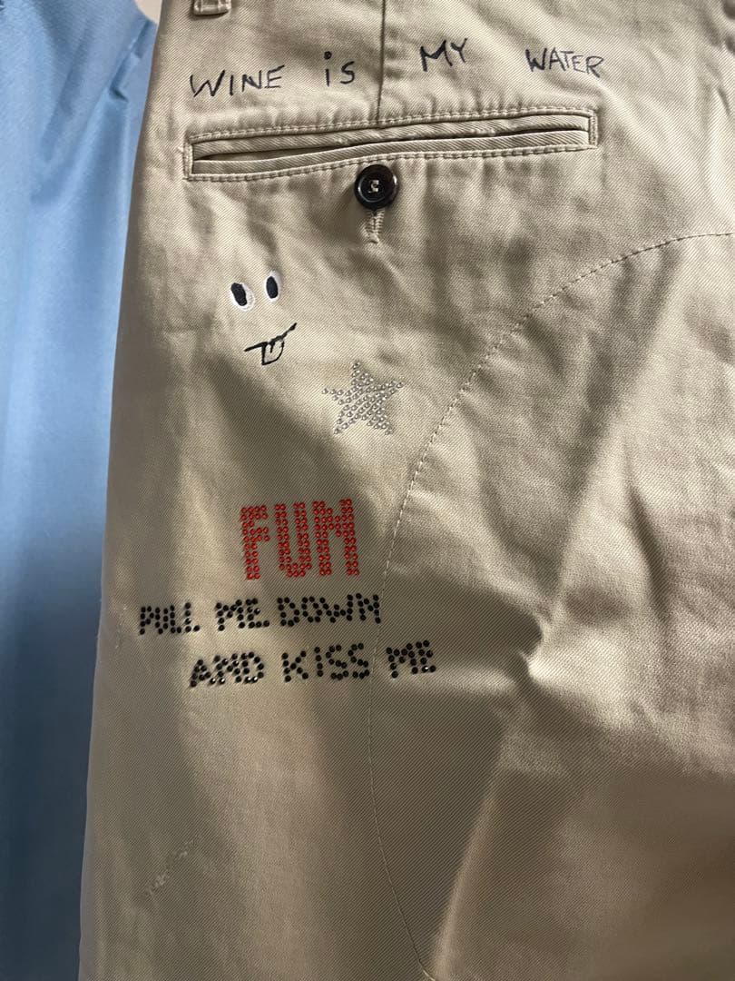 DSQUARED2ペイントラインストーン入りパンツ