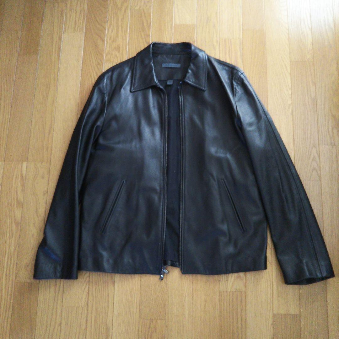 john varvatos レザージャケット　黒　ブルゾン　50