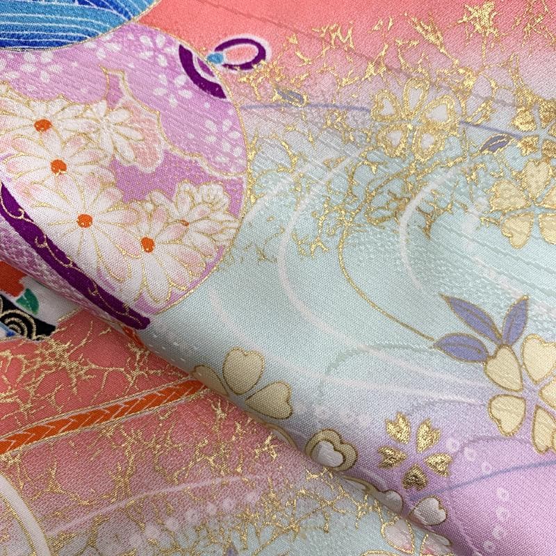 507ag59,帯揚げ帯締めしごき□七五三 小柄な七歳 着物&袋帯