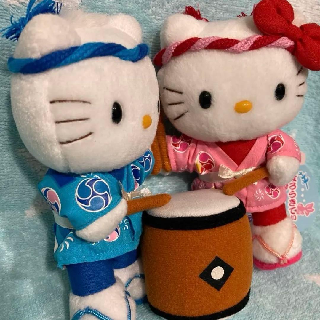 ハローキティ、ダニエル　祭りドール　はっぴドール　太鼓付き　平成レトロ　激レア