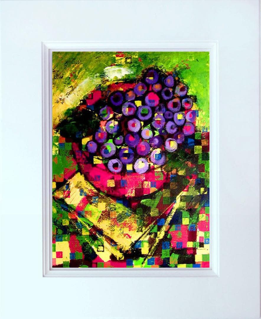 油絵 菅家令子 絵 絵画 インテリア uF6-063004 静物 果物 ぶどう