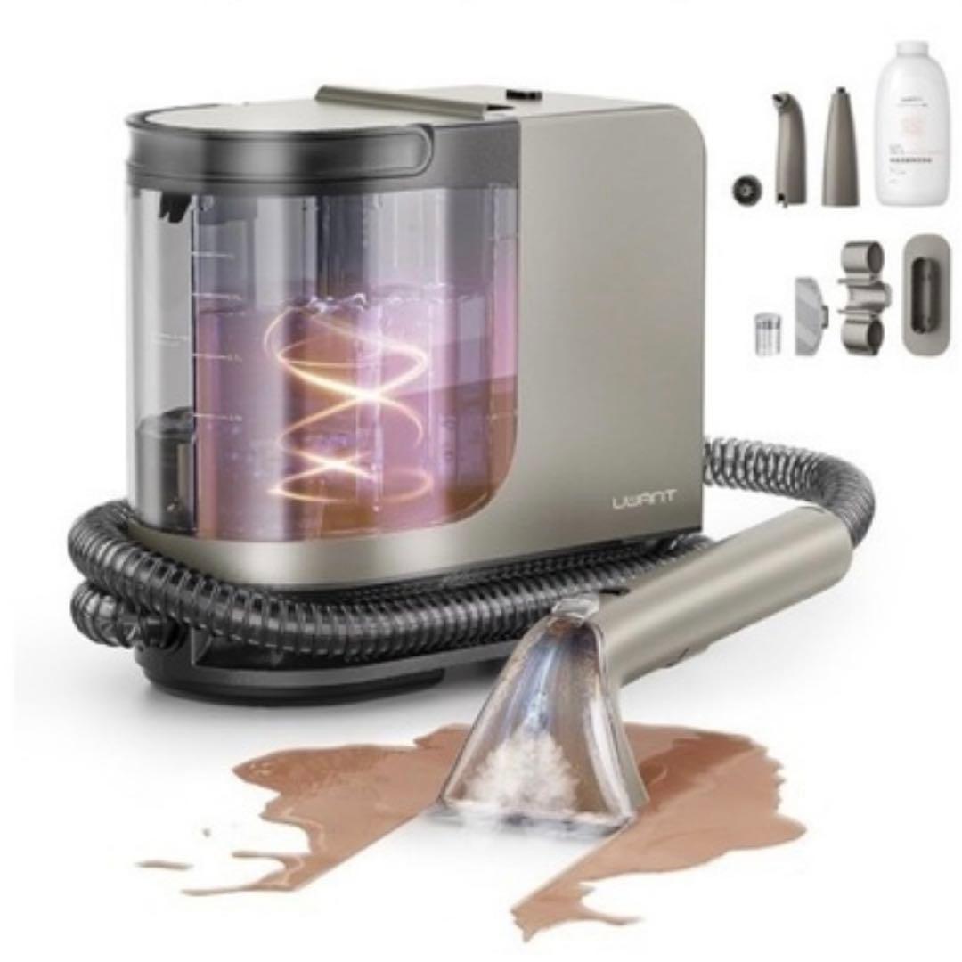 スチームクリーナー 100℃蒸気噴射 18000Pa超強吸引力 60℃加熱お湯