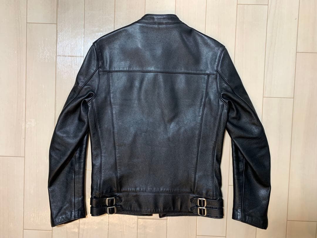666 LEATHER WEAR シングルライダース レザージャケット 34 黒