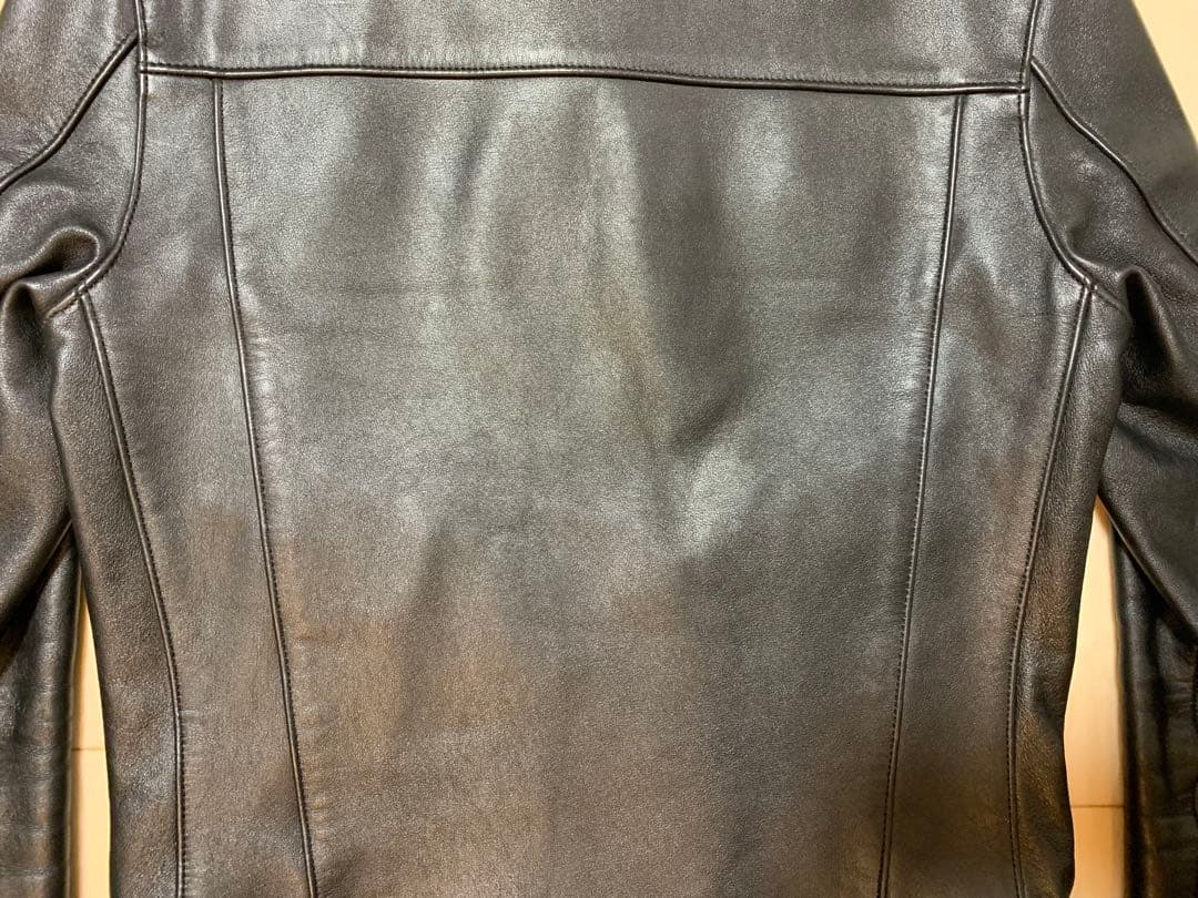 666 LEATHER WEAR シングルライダース レザージャケット 34 黒