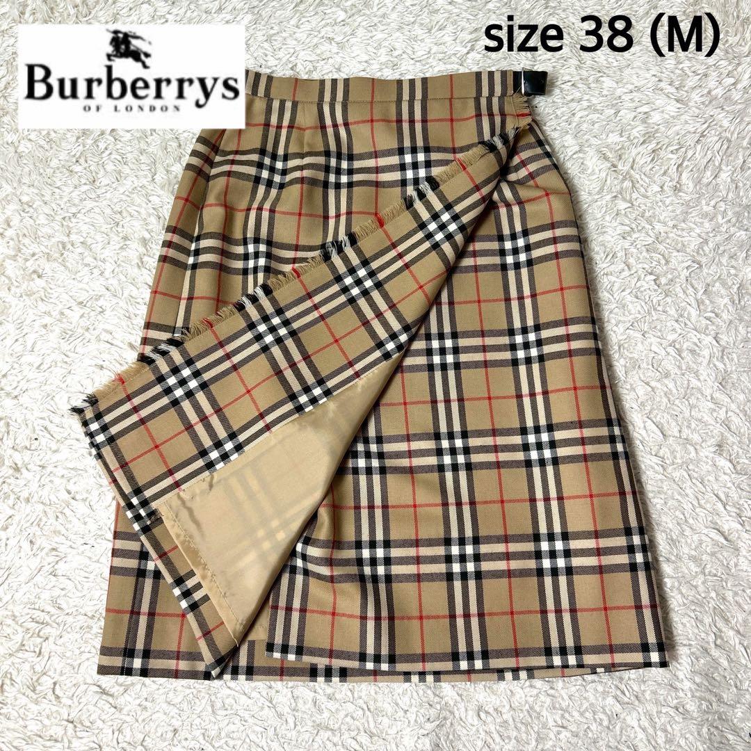 【極美品】BURBERRYS ノバチェック巻きスカート革ベルト サイズ38 M