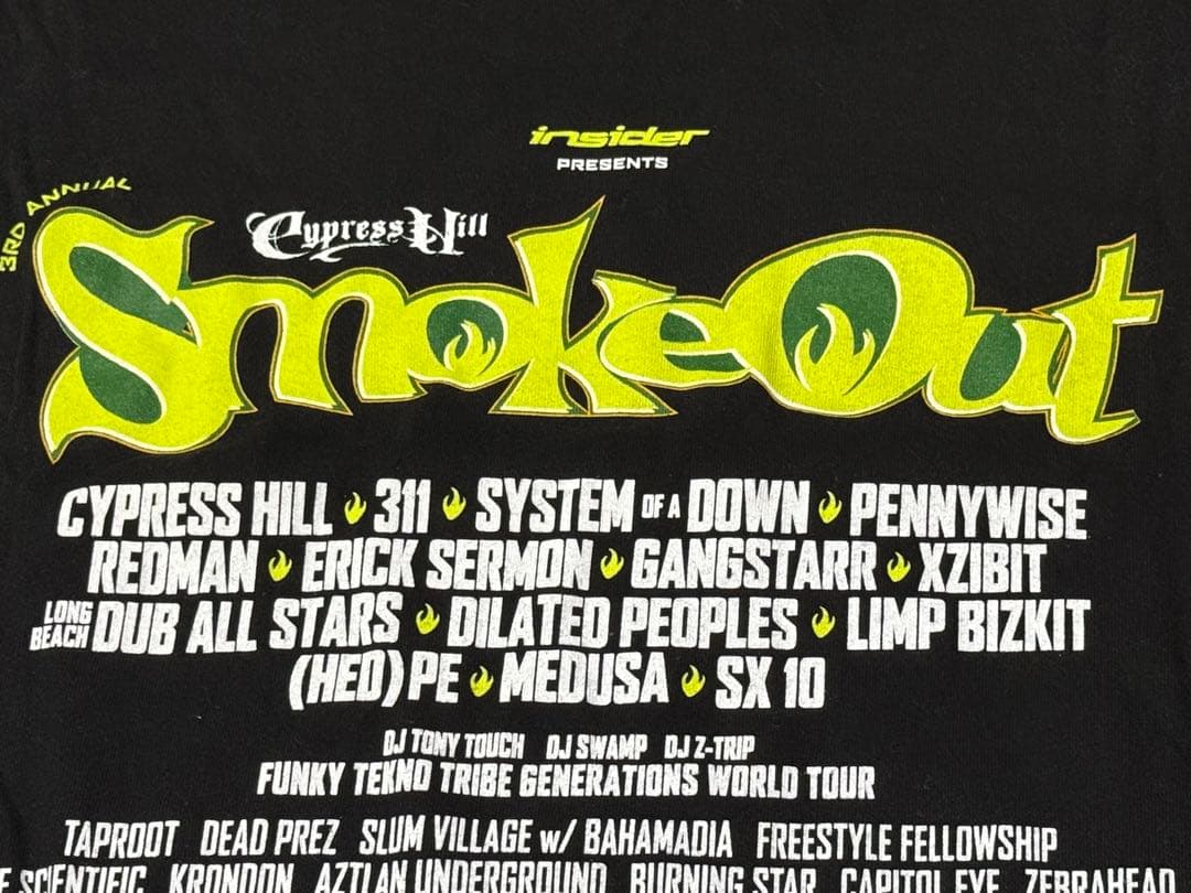 Smoke Out 2000年製 Tシャツ サイプレスヒル、リンプ、311