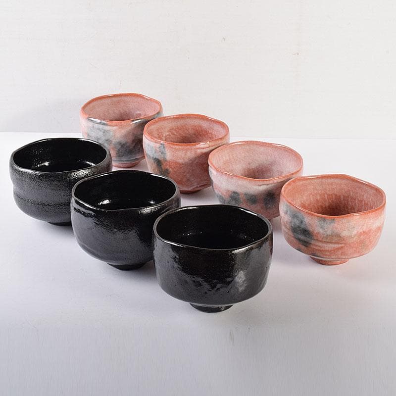 茶道具　平安彰楽造　倣利休七種茶碗　共箱　M　7112C