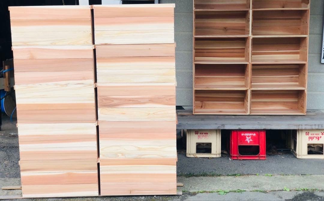 新品 りんご箱 10箱 // 木箱 本棚 収納 陳列 ケース まとめ売り 什器