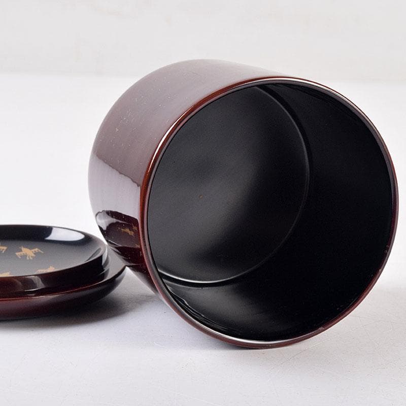 茶道具　道場宗廣作　汐汲蒔絵　棗　共箱　V　8367