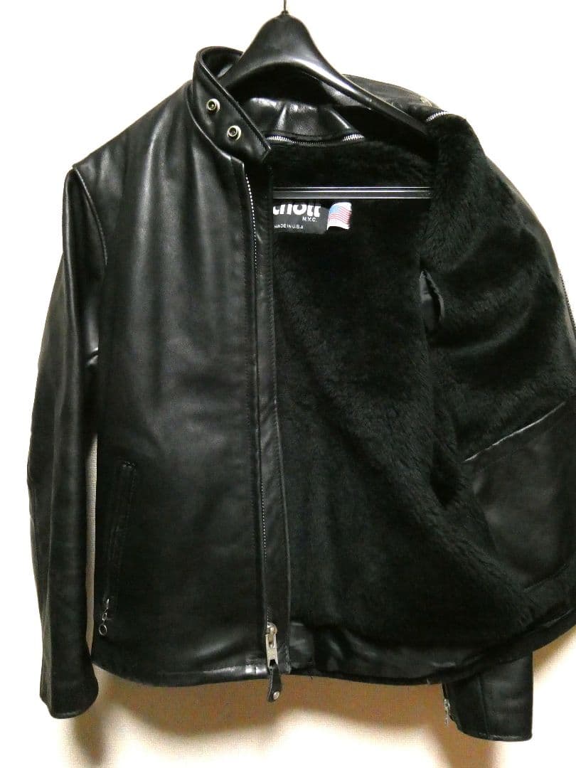 現行モデル！ボアライナー付き完品！ショット641立ち襟シングルライダース38