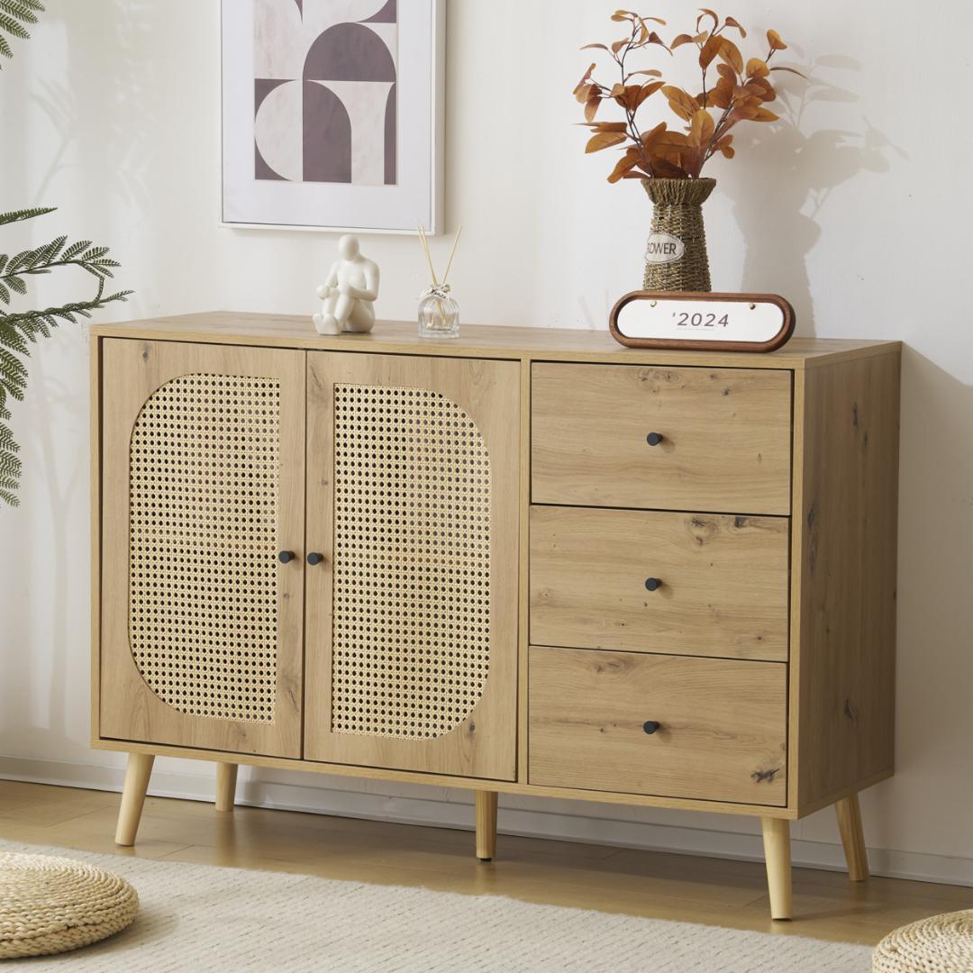 激安！キャビネット大容量 収納棚 リビング 収納 ローボード NATURAL