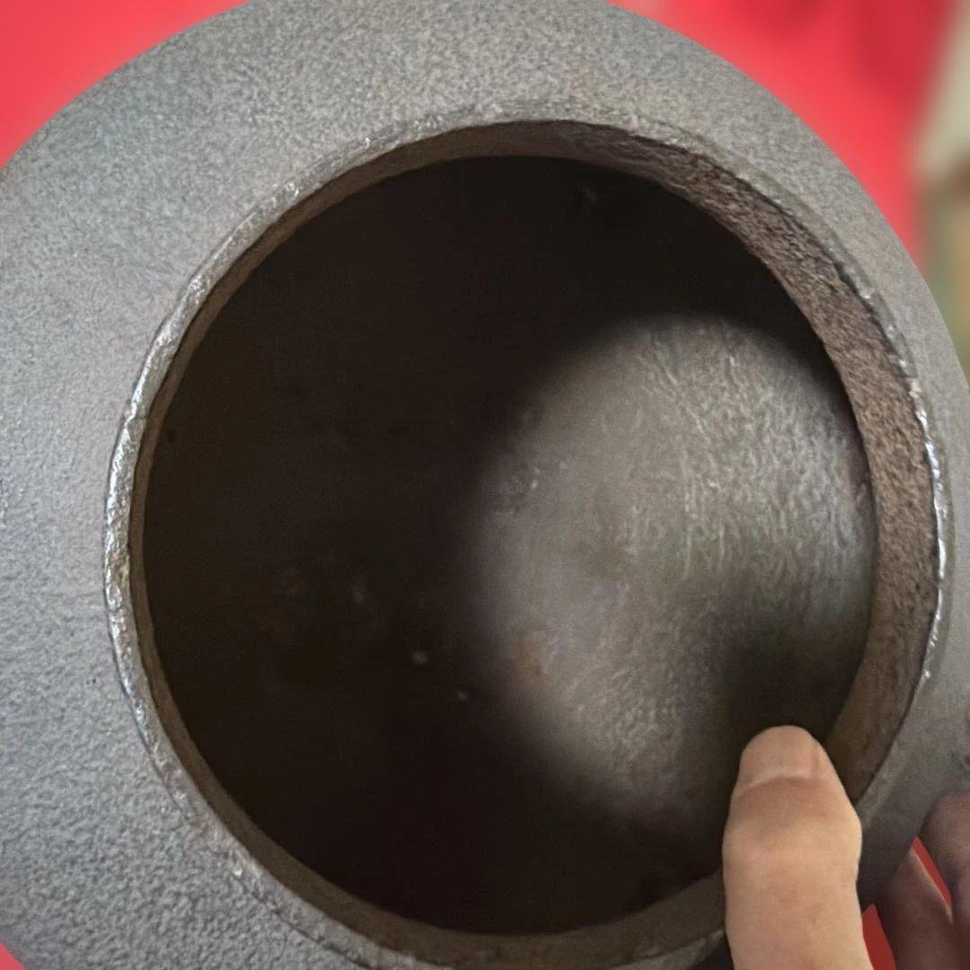 江戸中期　擂座釜　七代大西浄玄作　庄兵衞　鑑定箱書　共箱