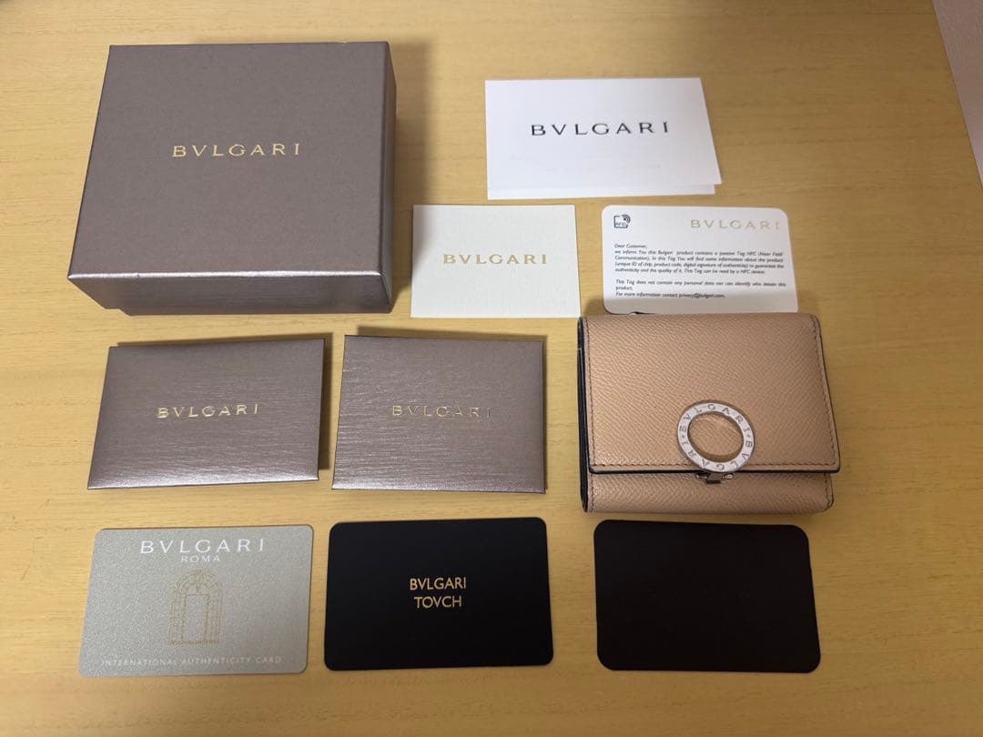 Bvlgari Clip 三つ折り財布 ベージュ