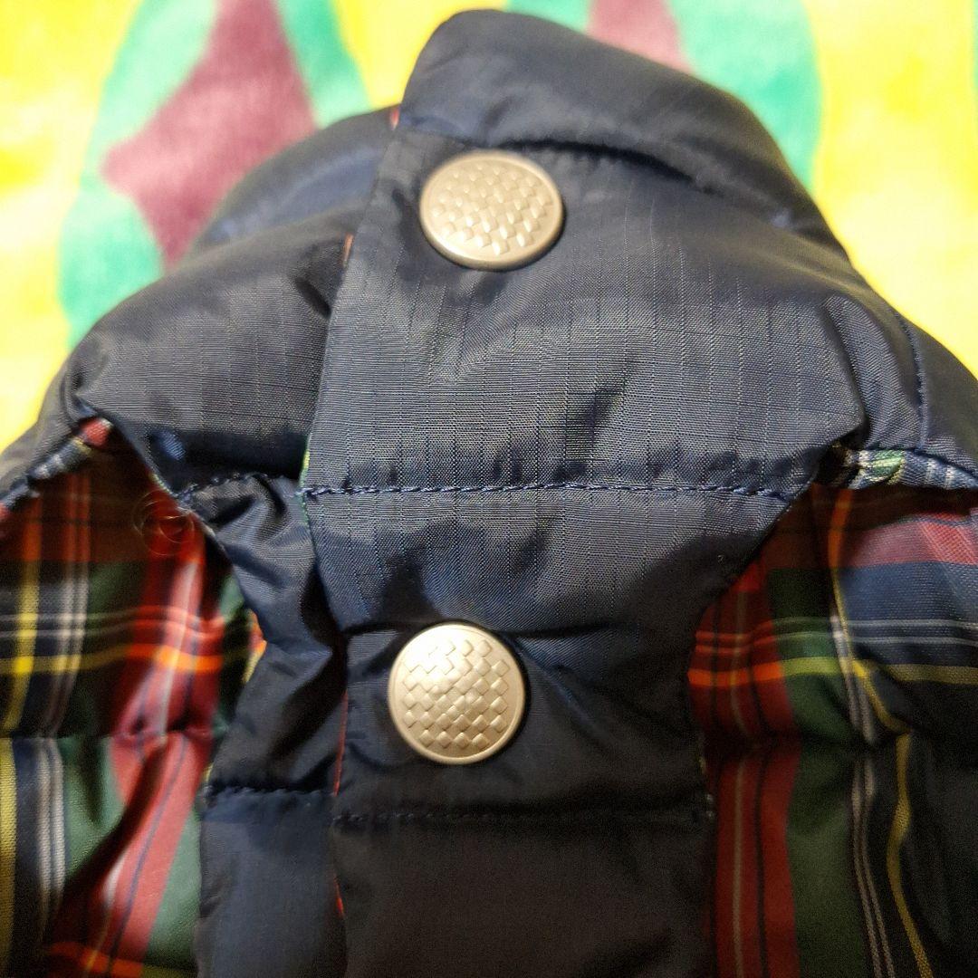 プエルト　ダウンベスト PUERTO チェック柄犬服 ネイビー/レッド