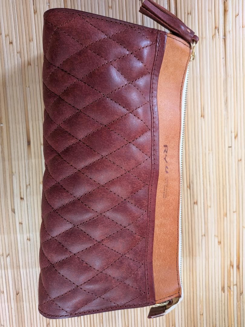 RYU 本革 編み込みバッグ　ワインレッド