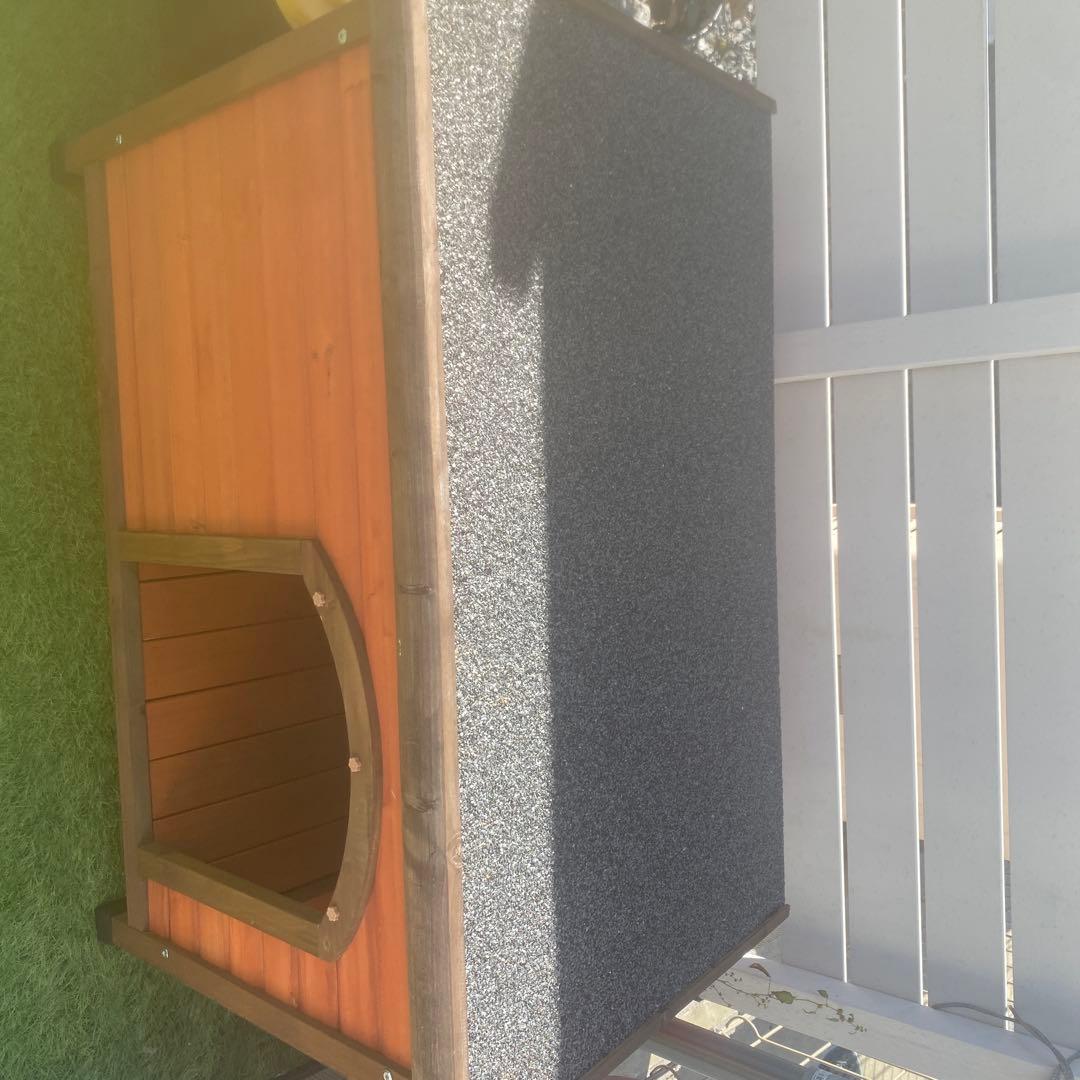 木製犬小屋 ブラウン 上部開閉式
