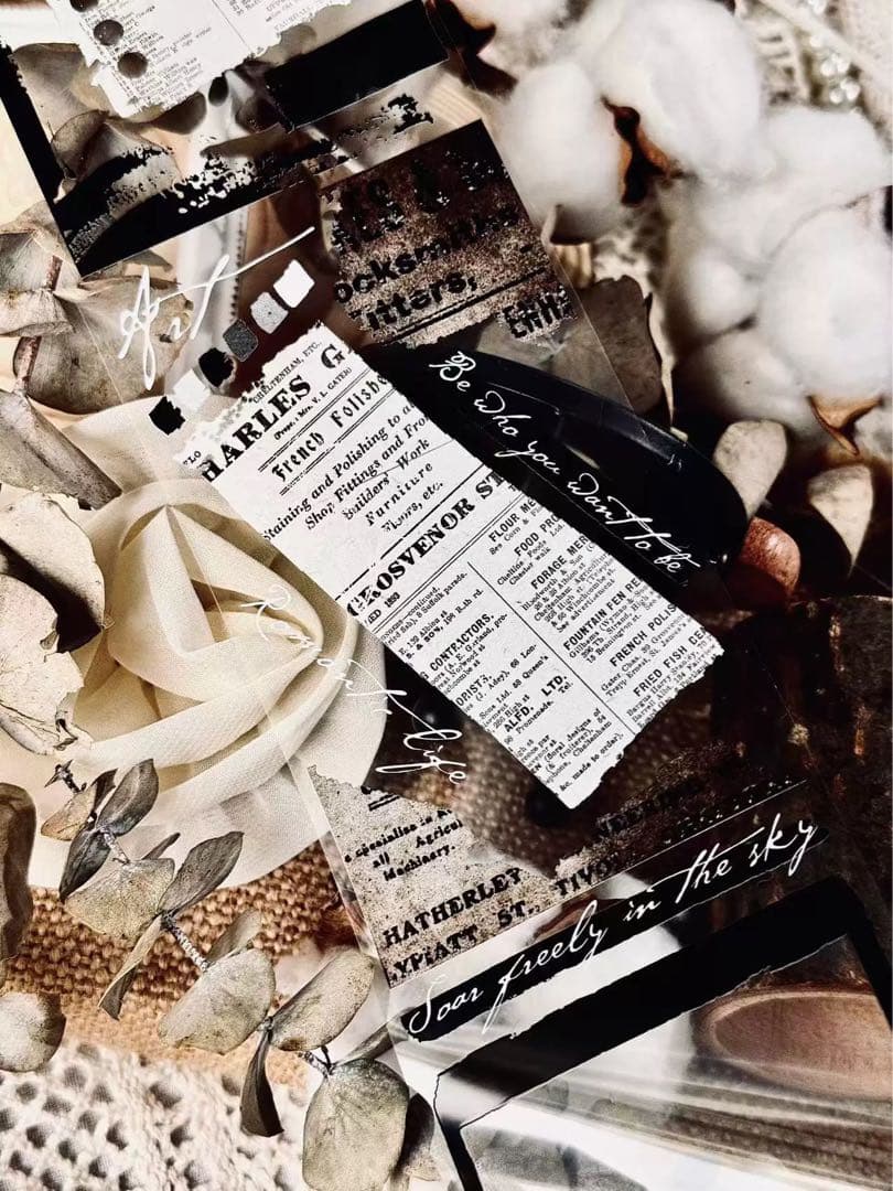 霖蓝汐原创手账《素材排版框》海外マスキングテープ　マステ 【2238】