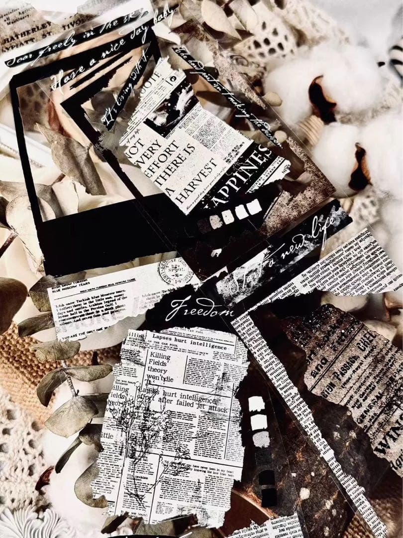 霖蓝汐原创手账《素材排版框》海外マスキングテープ　マステ 【2238】