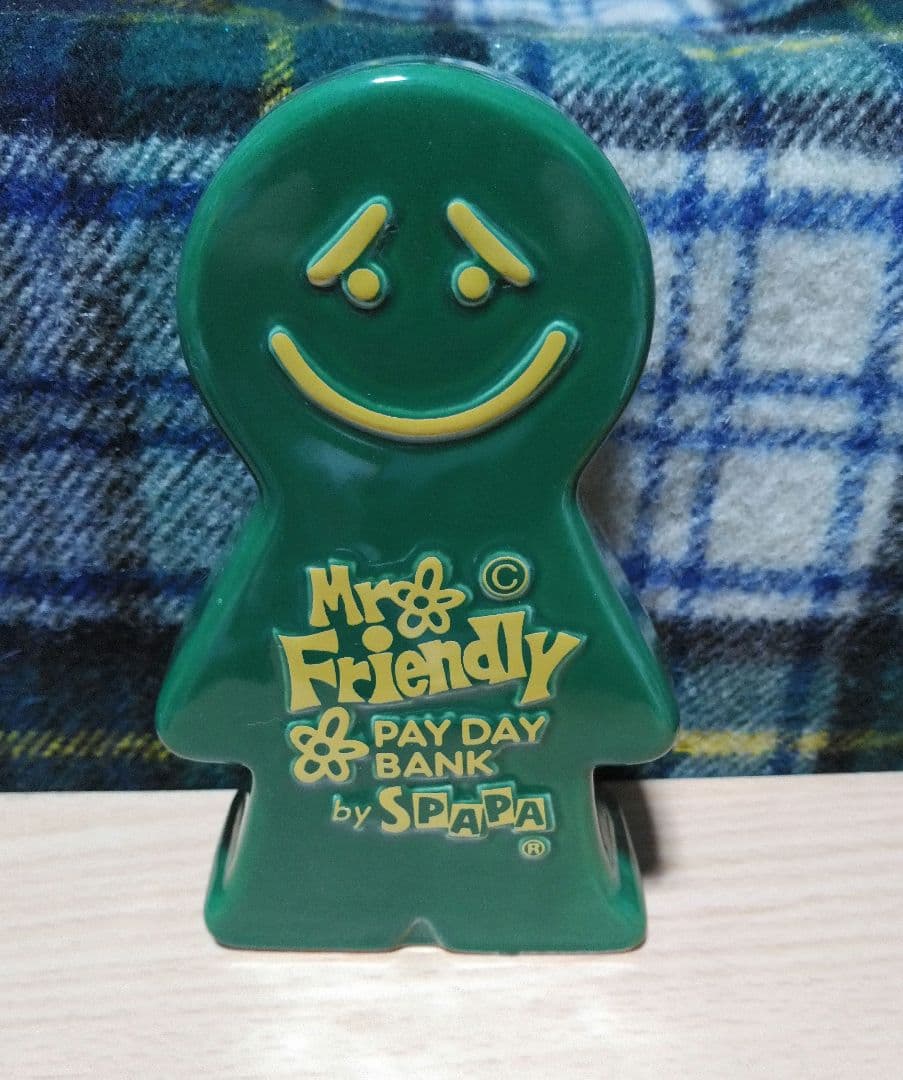 spapa ミスターフレンドリー エスパパ 貯金箱 陶器 グリーン