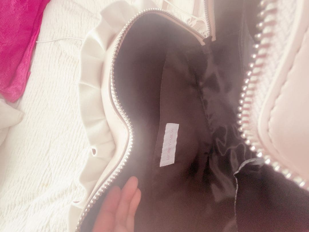 値下げ可Honeymewバッグ新品未使用ミシェルマカロンピンク地雷系フリルハート