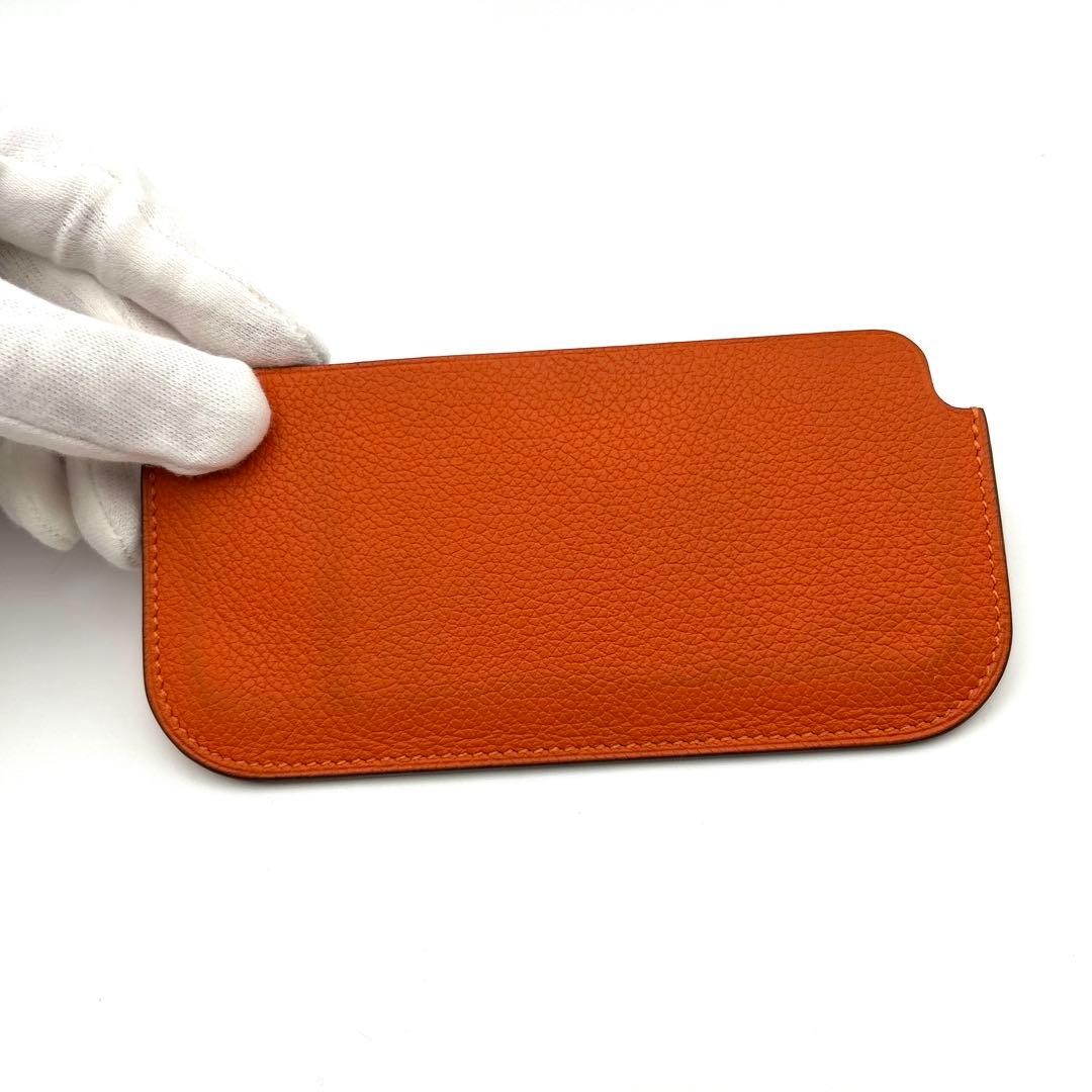 エルメスHERMES エテュイイーカバー レザースマホケースカードケース