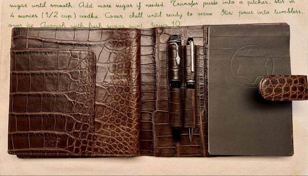 超希少　モンブラン 表裏クロコダイル￼ ￼メモ帳
