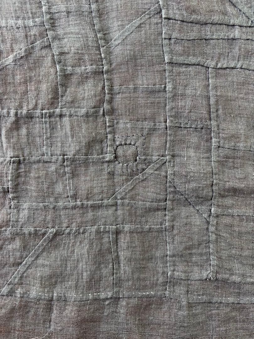 希少　ポジャギ 　ヴィンテージ　モシ　麻　韓国　工芸　黒　李朝　繕いあり